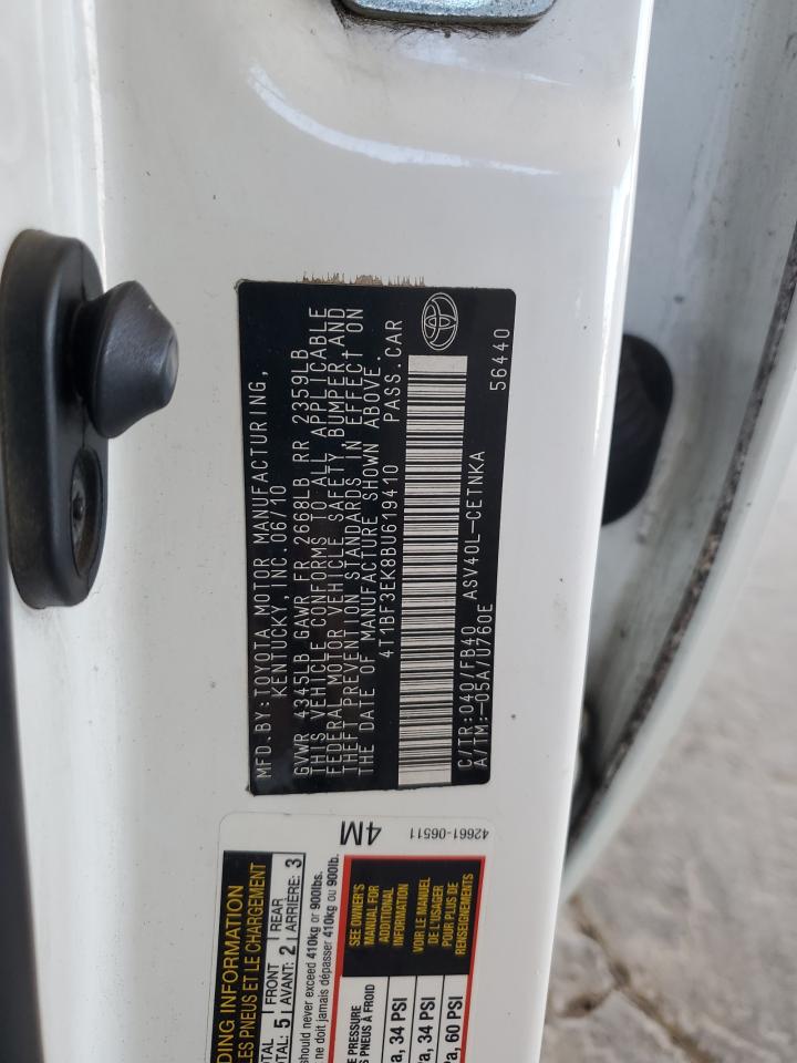 2011 Toyota Camry VIN: 4T1BF3EK8BU619410 Lot: 81870995