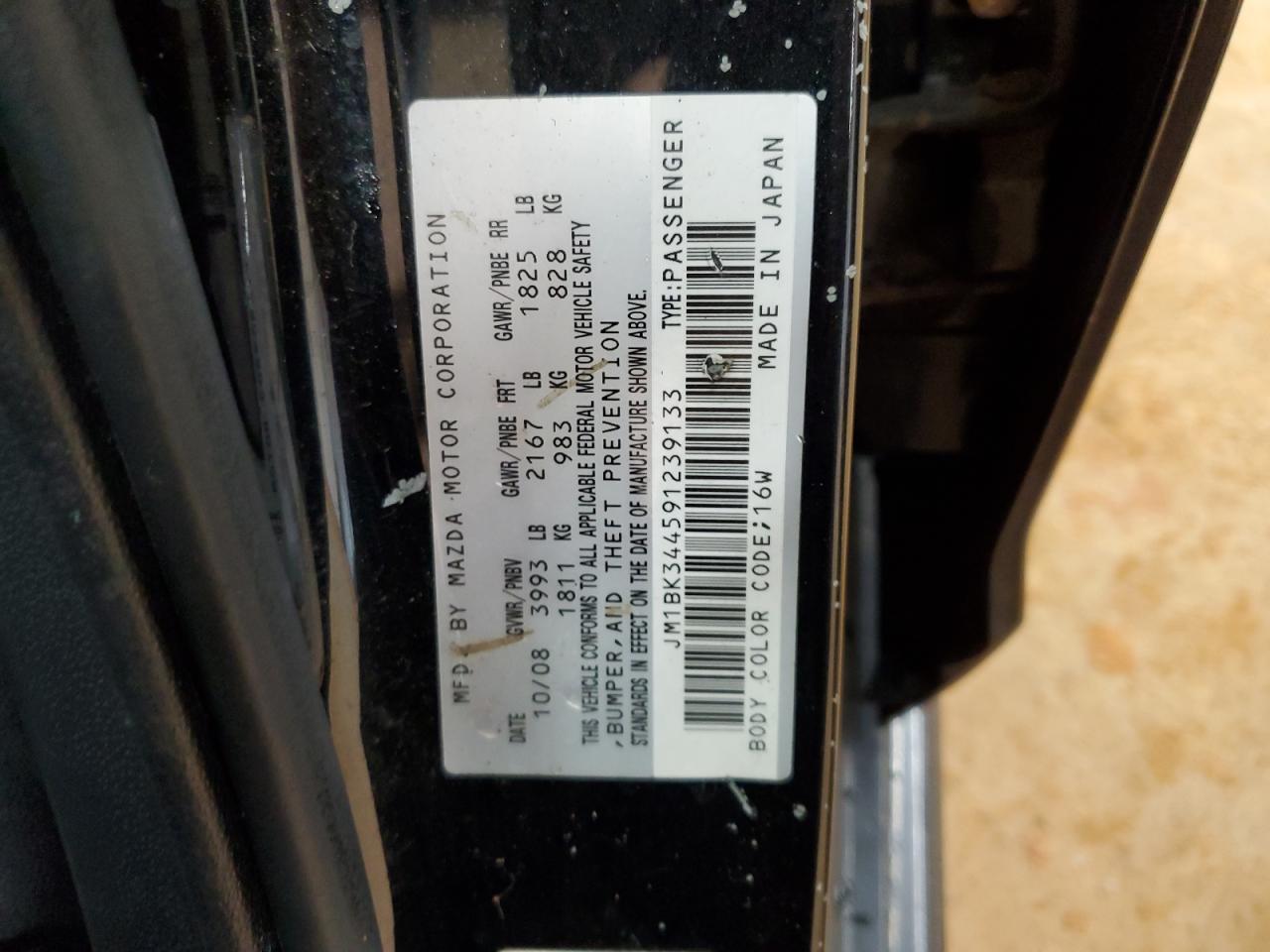 2009 Mazda 3 S VIN: JM1BK344591239133 Lot: 81965635