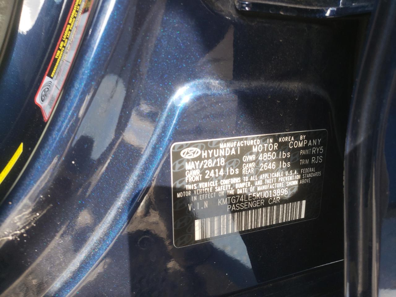 2019 Genesis G70 Elite VIN: KMTG74LE5KU013896 Lot: 81856645