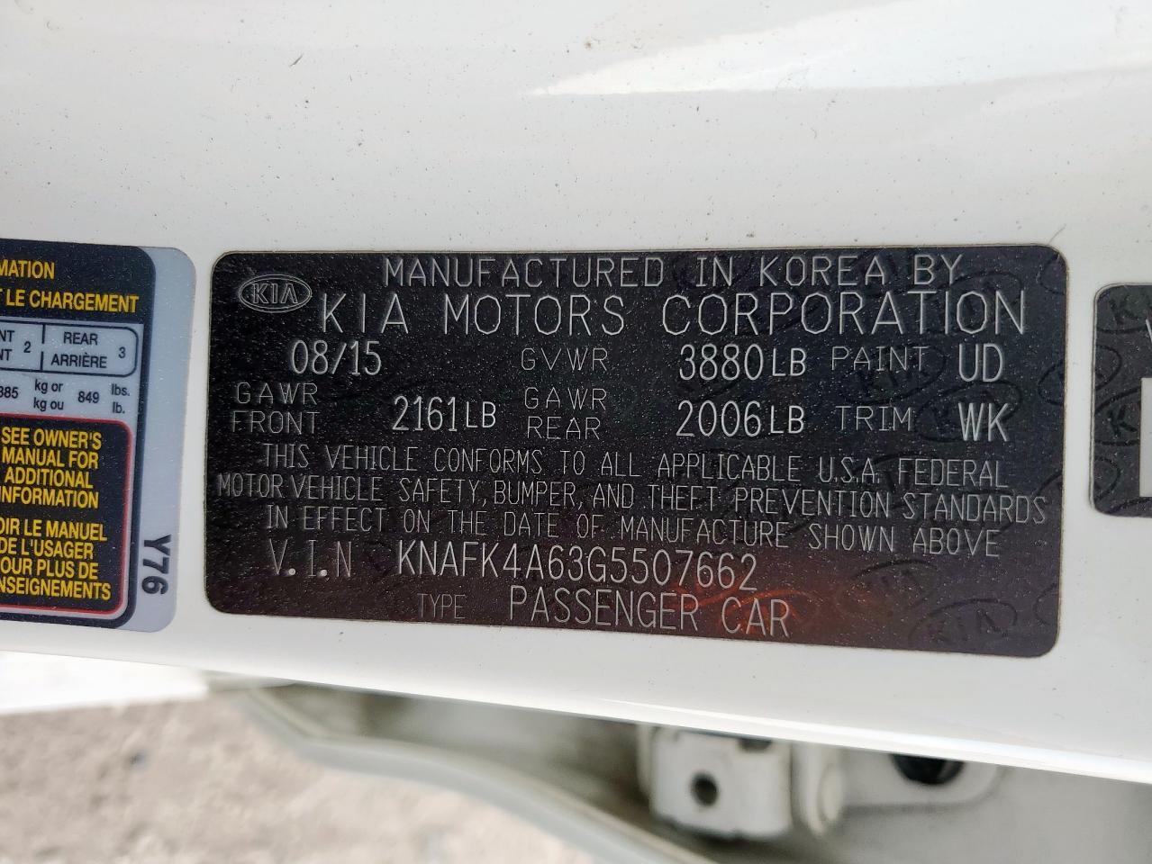 2016 Kia Forte Lx VIN: KNAFK4A63G5507662 Lot: 84613375