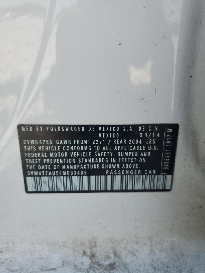 2015 Volkswagen Gti VIN: 3VW4T7AU5FM033405 Lot: 84838165