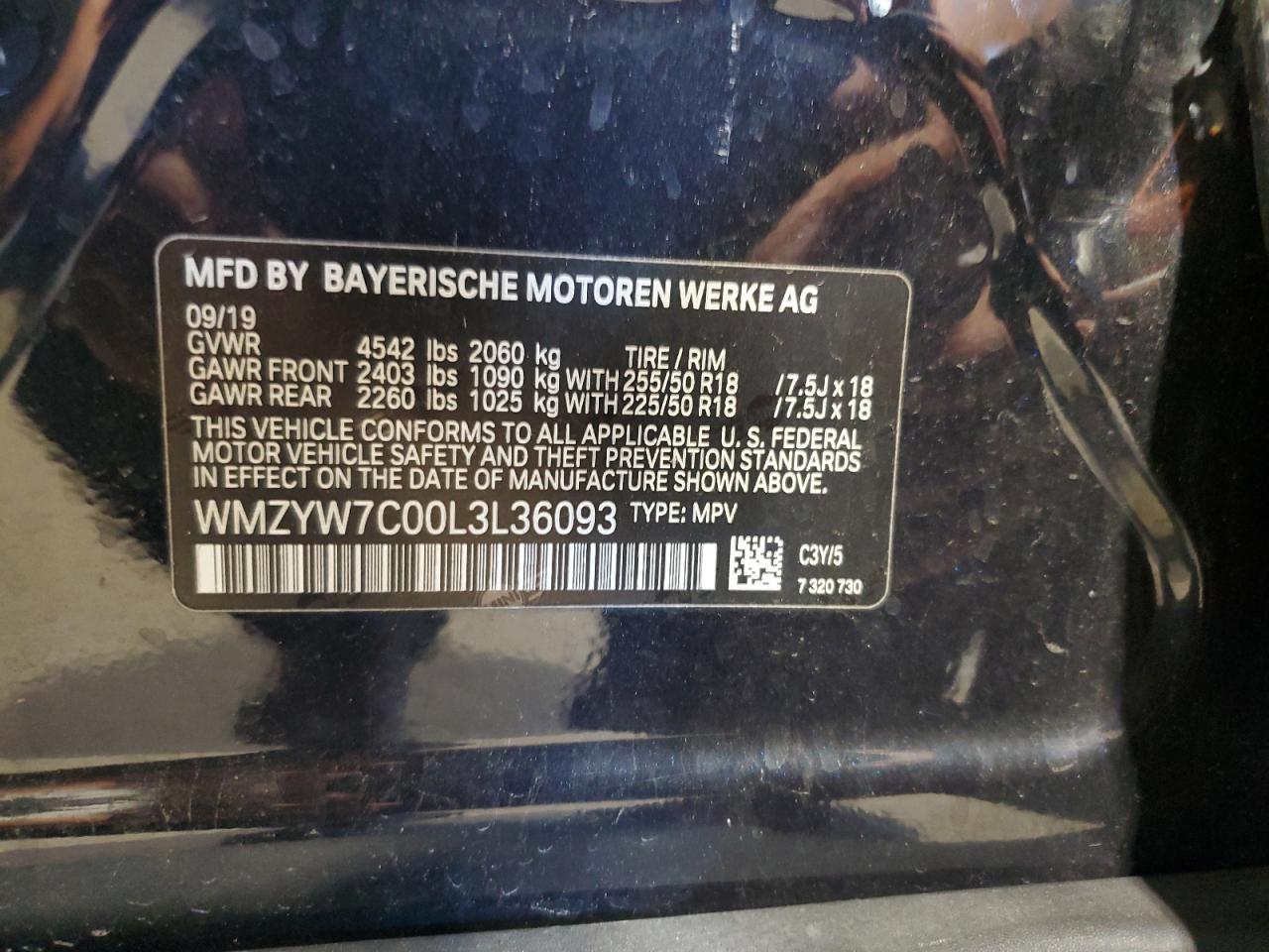 2020 Mini Cooper S Countryman VIN: WMZYW7C00L3L36093 Lot: 80681425