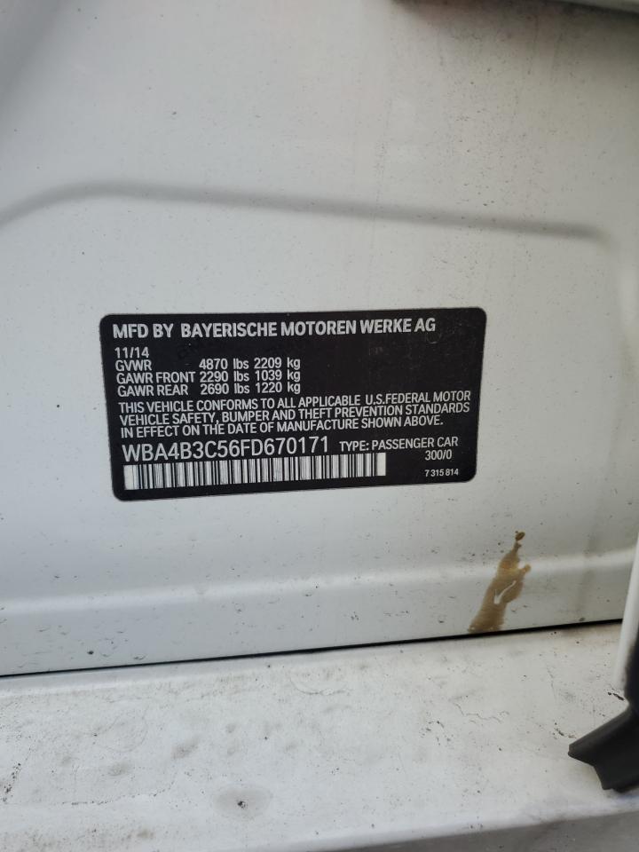 2015 BMW 435 Xi Gran Coupe VIN: WBA4B3C56FD670171 Lot: 84466225