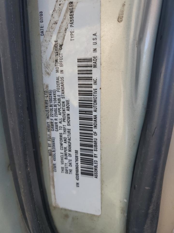 2004 Subaru Legacy Outback Limited VIN: 4S3BH686047608188 Lot: 81693805