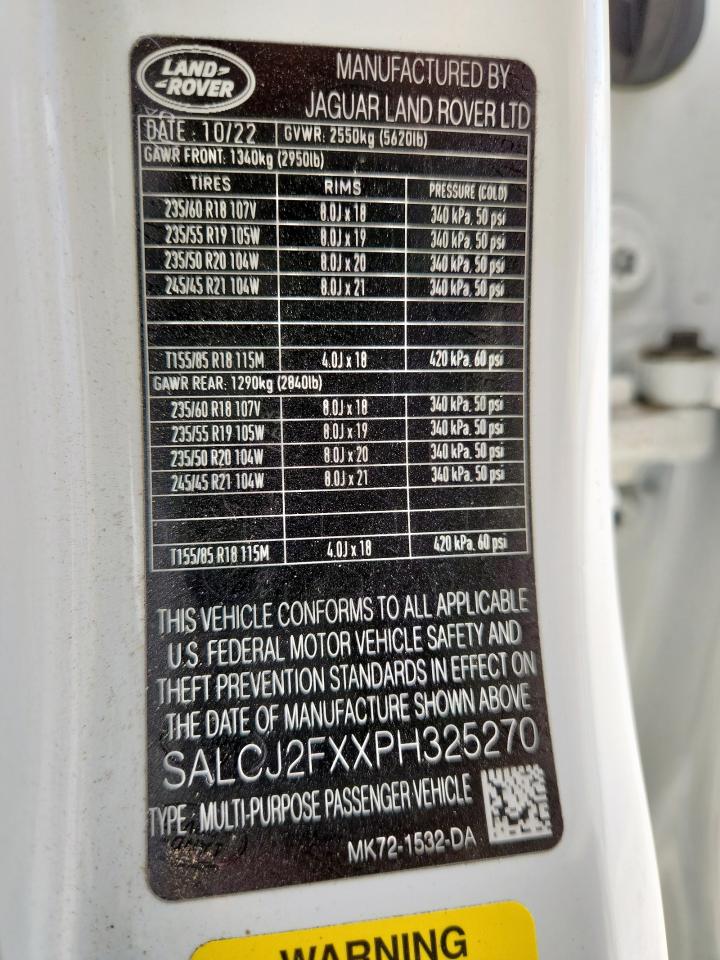 2023 Land Rover Discovery Sport S VIN: SALCJ2FXXPH325270 Lot: 84033725