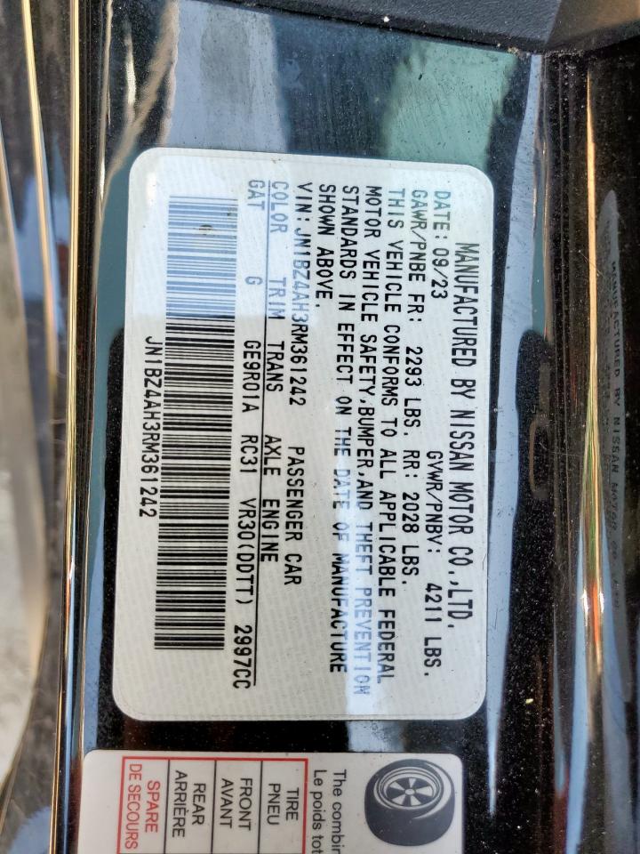 2024 Nissan Z Sport VIN: JN1BZ4AH3RM361242 Lot: 71914255