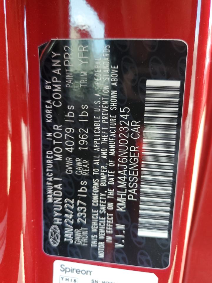 2022 Hyundai Elantra Blue VIN: KMHLM4AJ6NU023245 Lot: 71752485