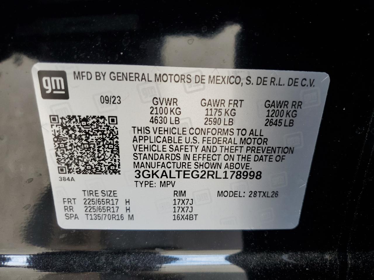 2024 GMC Terrain Sle VIN: 3GKALTEG2RL178998 Lot: 80996875