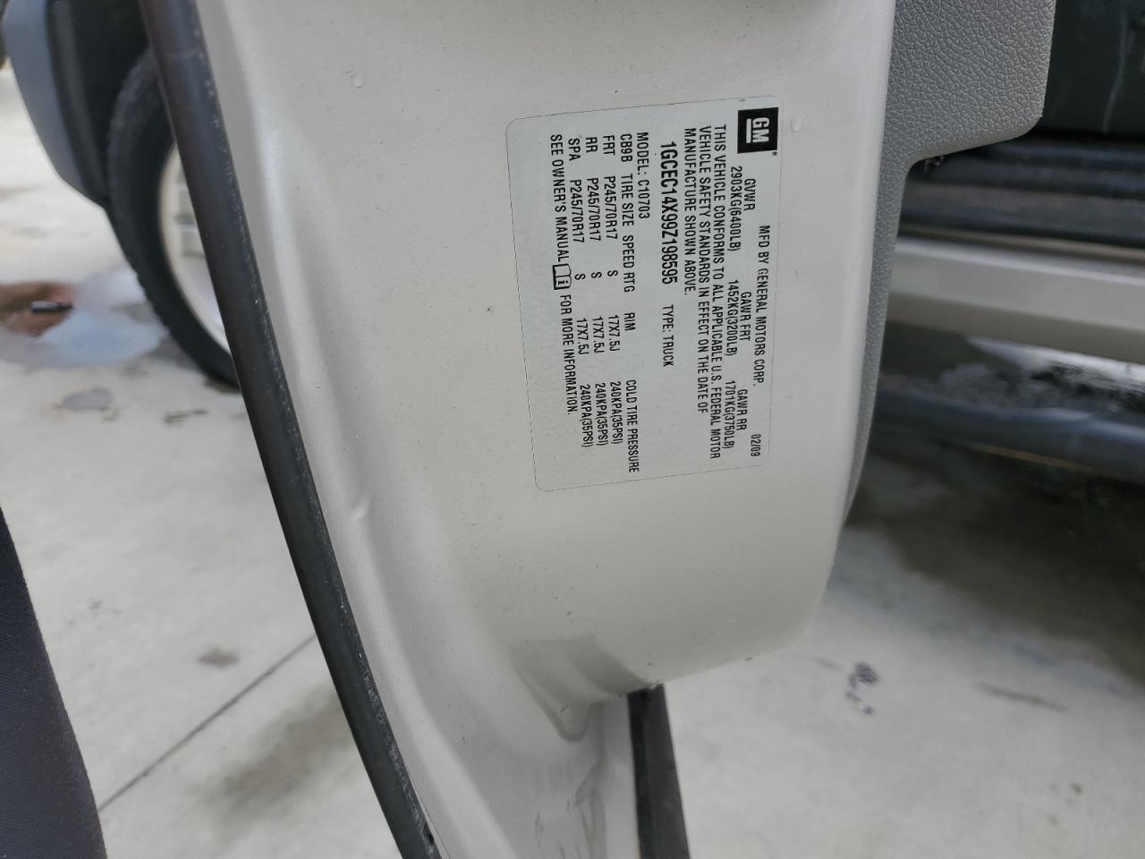 2009 Chevrolet Silverado C1500 VIN: 1GCEC14X99Z198595 Lot: 71669505