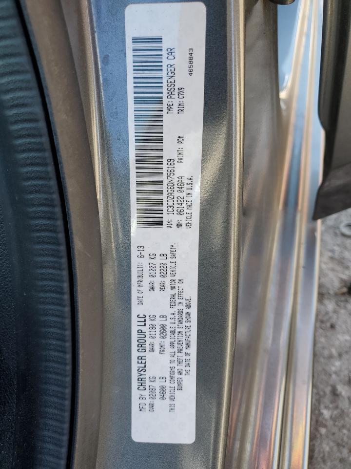 2013 Dodge Avenger Se VIN: 1C3CDZAG6DN756169 Lot: 83774735