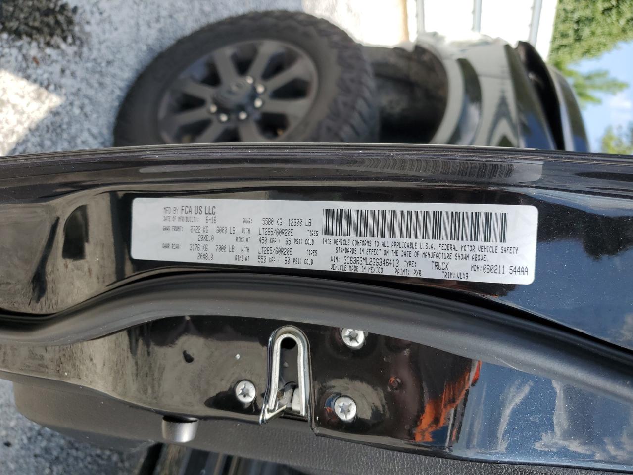 2016 Ram 3500 Laramie VIN: 3C63R3ML2GG346413 Lot: 71518265