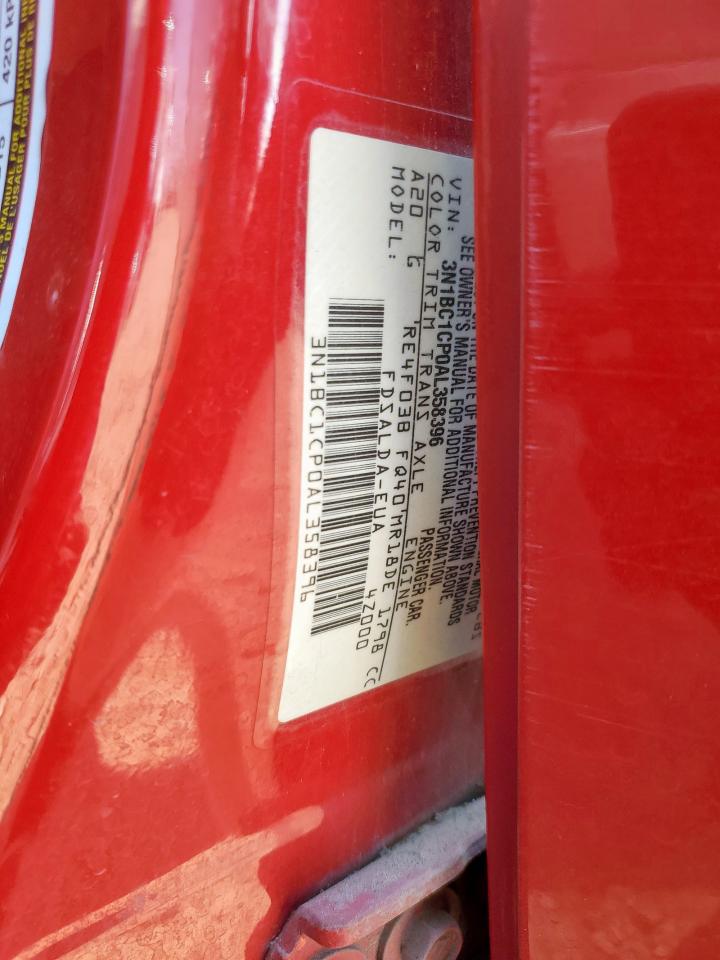 2010 Nissan Versa S VIN: 3N1BC1CP0AL358396 Lot: 80578855