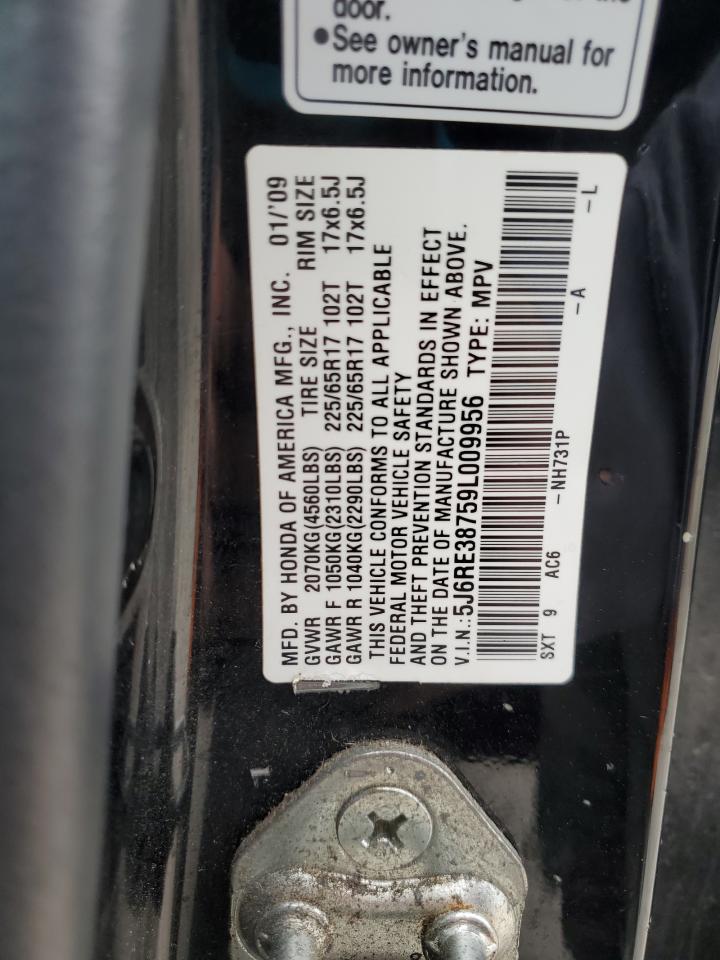 2009 Honda Cr-V Exl VIN: 5J6RE38759L009956 Lot: 82152445