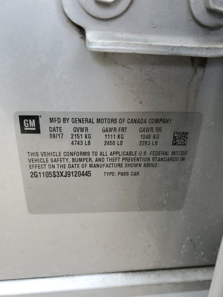 2018 Chevrolet Impala Lt VIN: 2G1105S3XJ9120445 Lot: 71470615