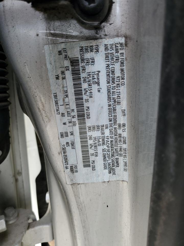 2015 Ford Focus S VIN: 1FADP3E25FL380099 Lot: 81901065