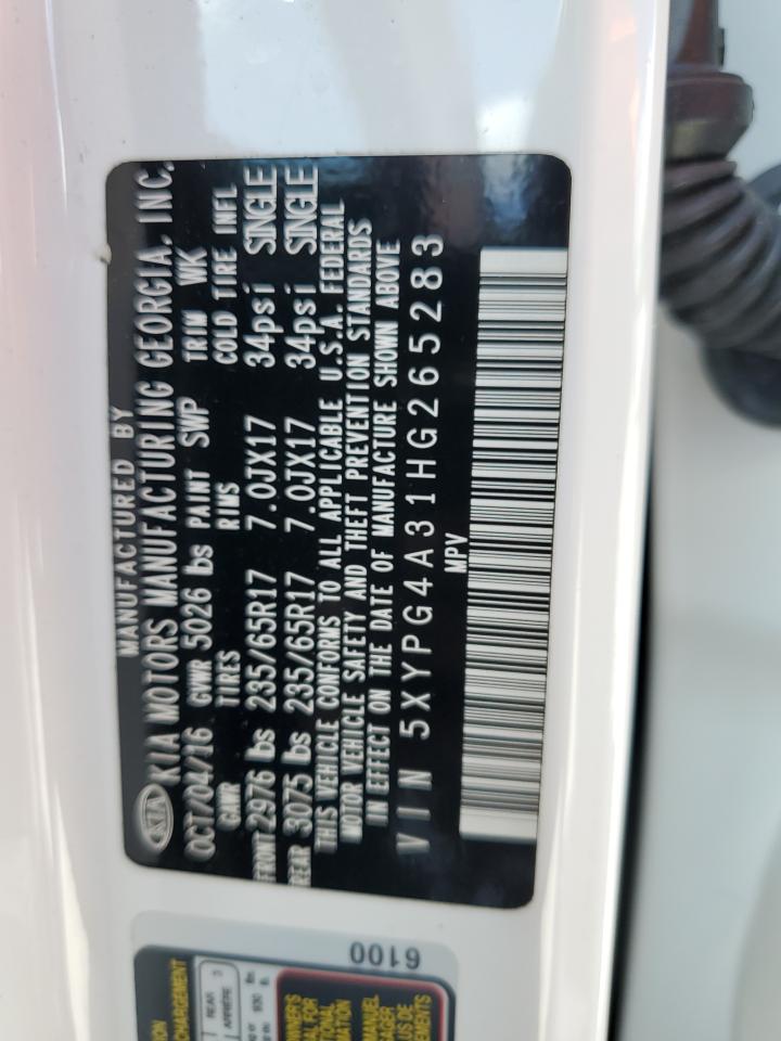 2017 Kia Sorento Lx VIN: 5XYPG4A31HG265283 Lot: 81390965