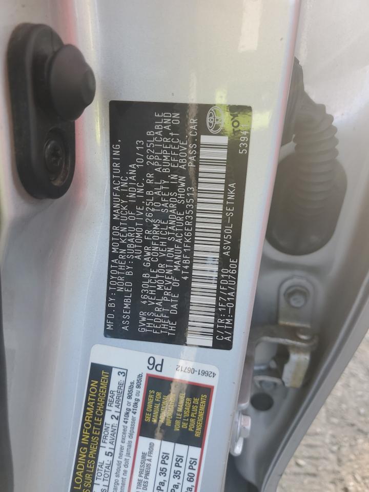 2014 Toyota Camry L VIN: 4T4BF1FK6ER353513 Lot: 84035995