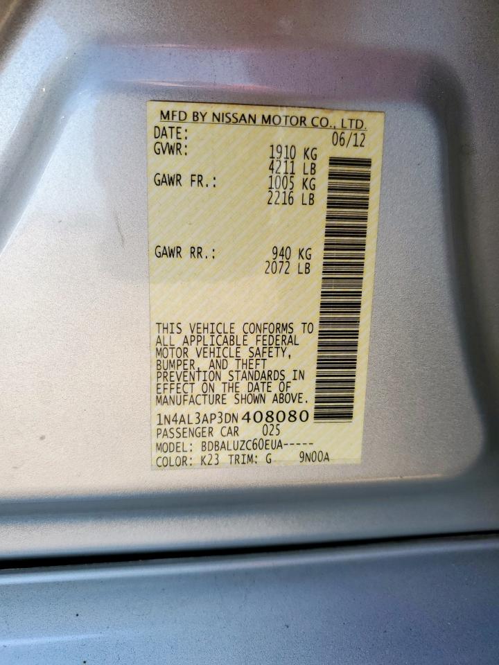 2013 Nissan Altima 2.5 VIN: 1N4AL3AP3DN408080 Lot: 93198255