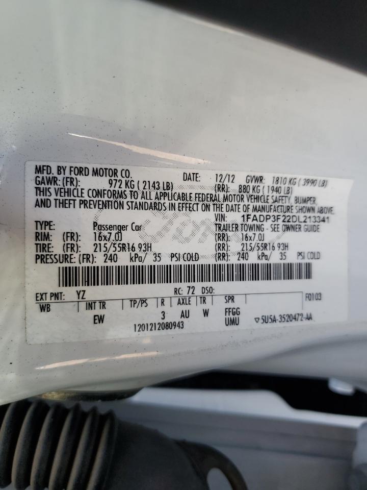 2013 Ford Focus Se VIN: 1FADP3F22DL213341 Lot: 82126095