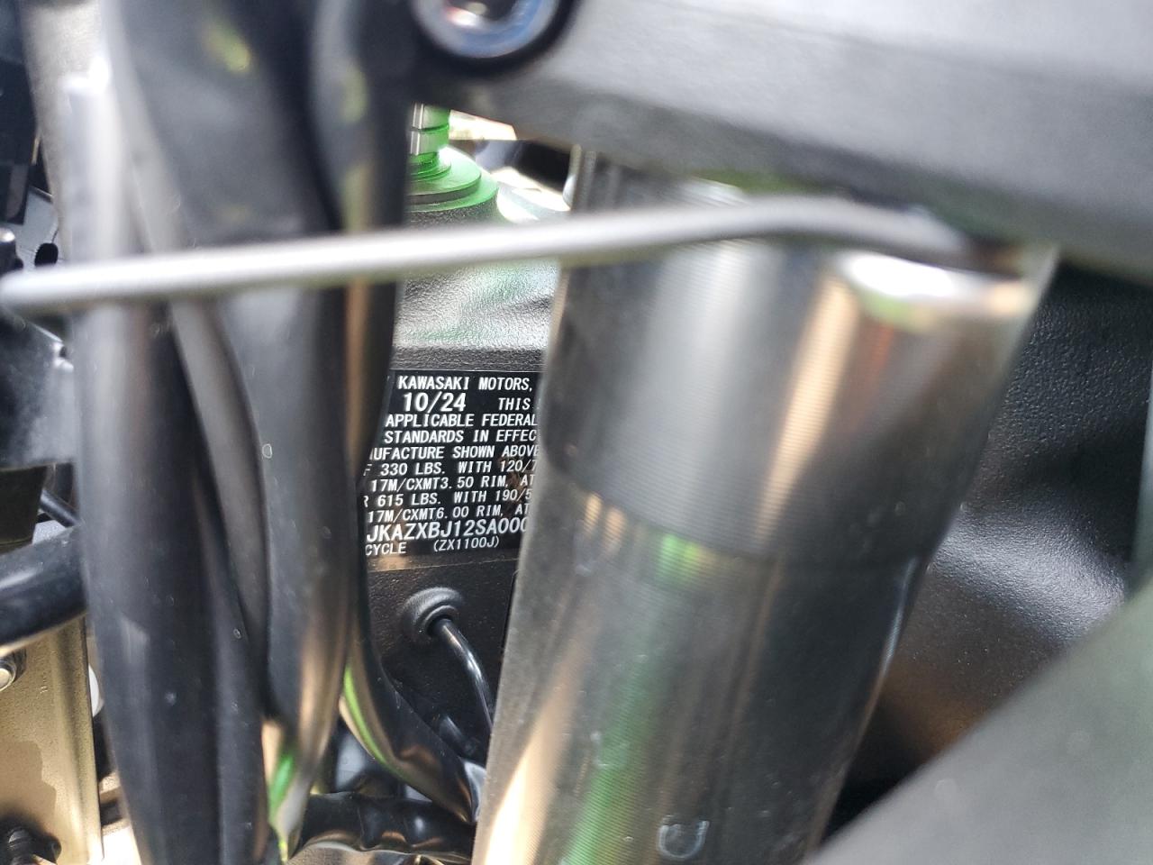 2025 Kawasaki Zx1100 J VIN: JKAZXBJ12SA000286 Lot: 80504195