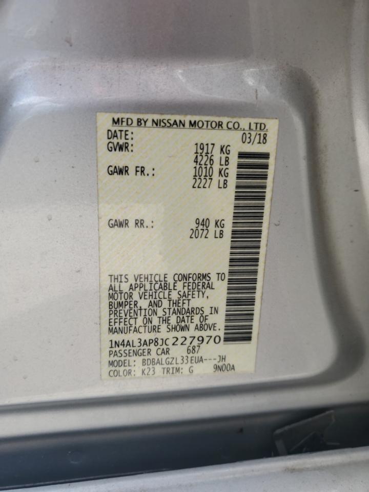 2018 Nissan Altima 2.5 VIN: 1N4AL3AP8JC227970 Lot: 70881515