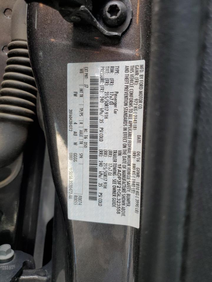 2016 Ford Focus Se VIN: 1FADP3F21GL323558 Lot: 84638085