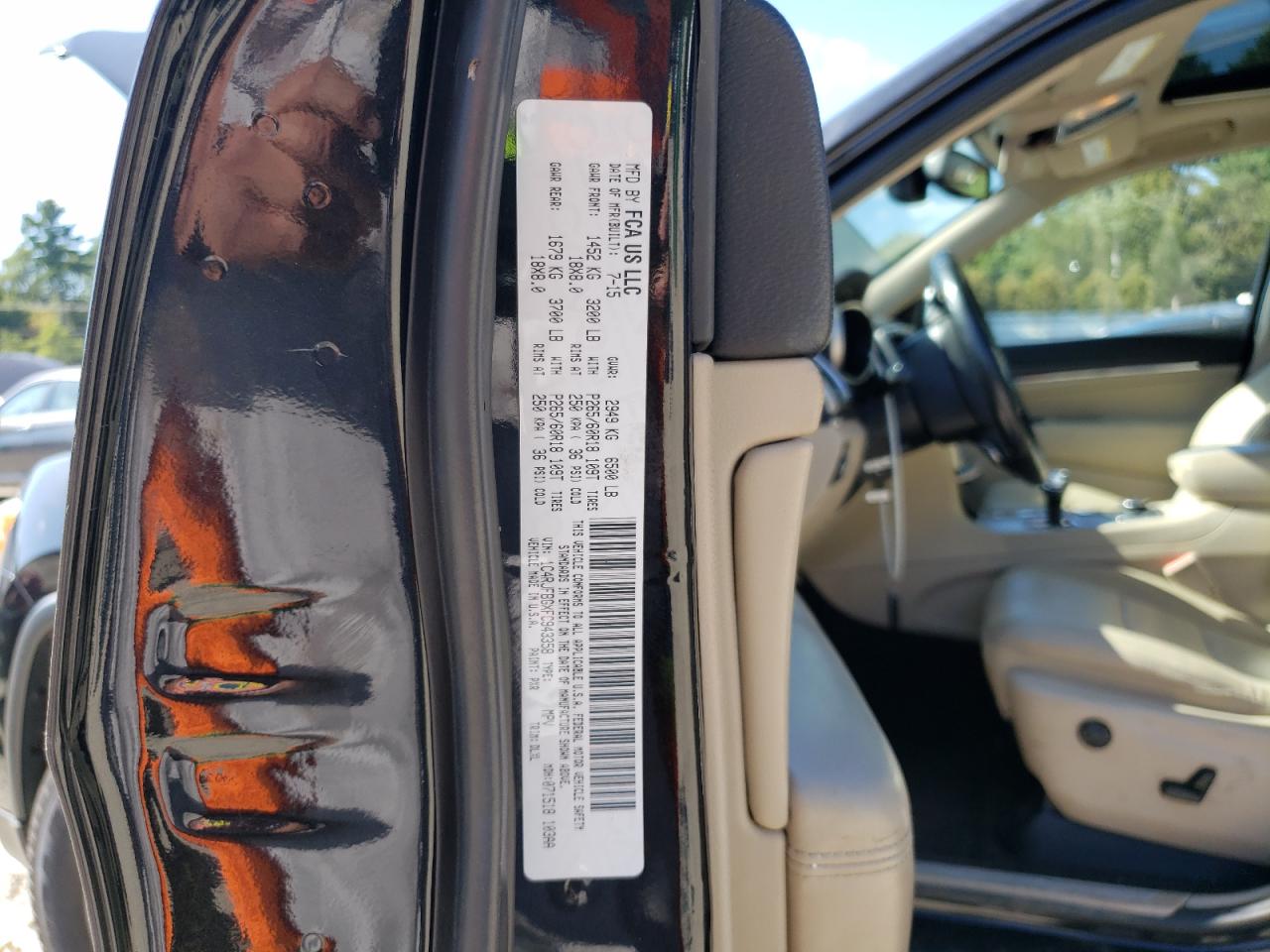 2015 Jeep Grand Cherokee Limited VIN: 1C4RJFBGXFC943358 Lot: 80531595