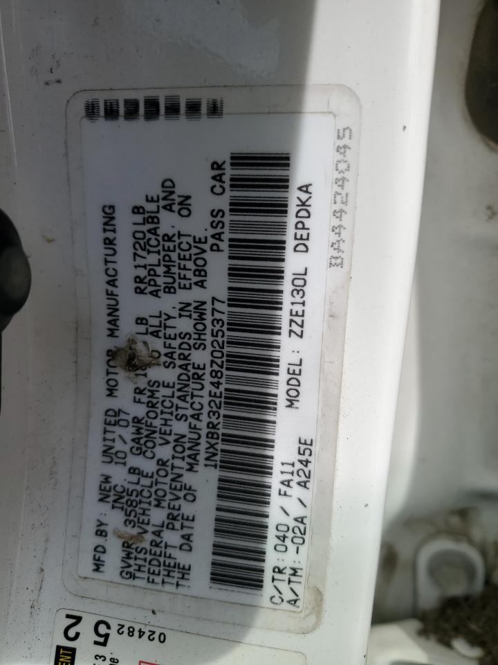 2008 Toyota Corolla Ce VIN: 1NXBR32E48Z025377 Lot: 80095005