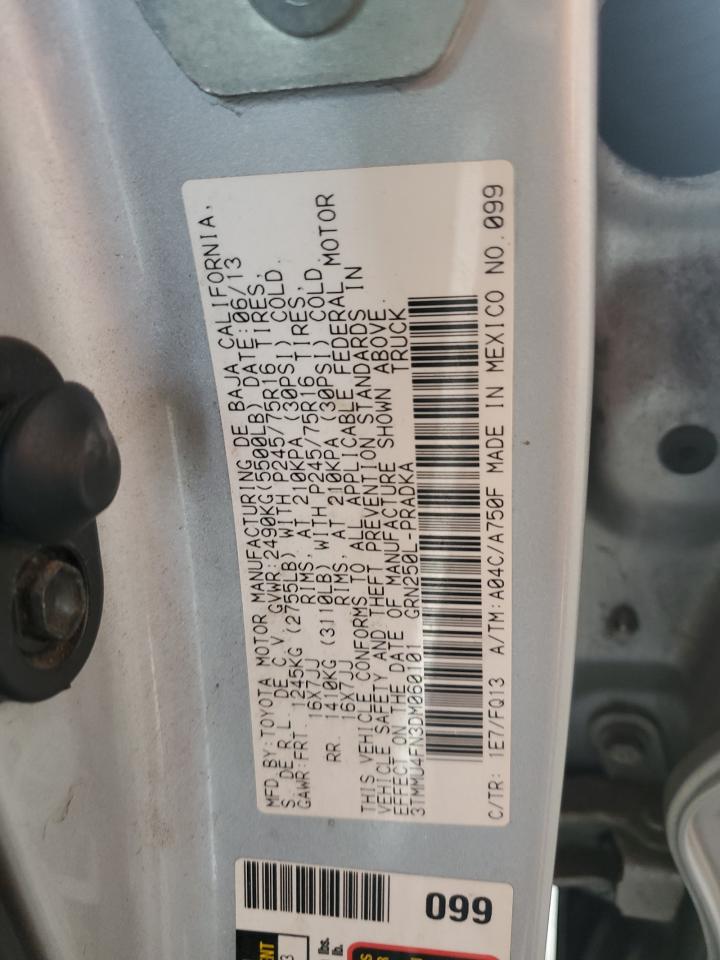 2013 Toyota Tacoma Double Cab Long Bed VIN: 3TMMU4FN3DM060101 Lot: 84031105