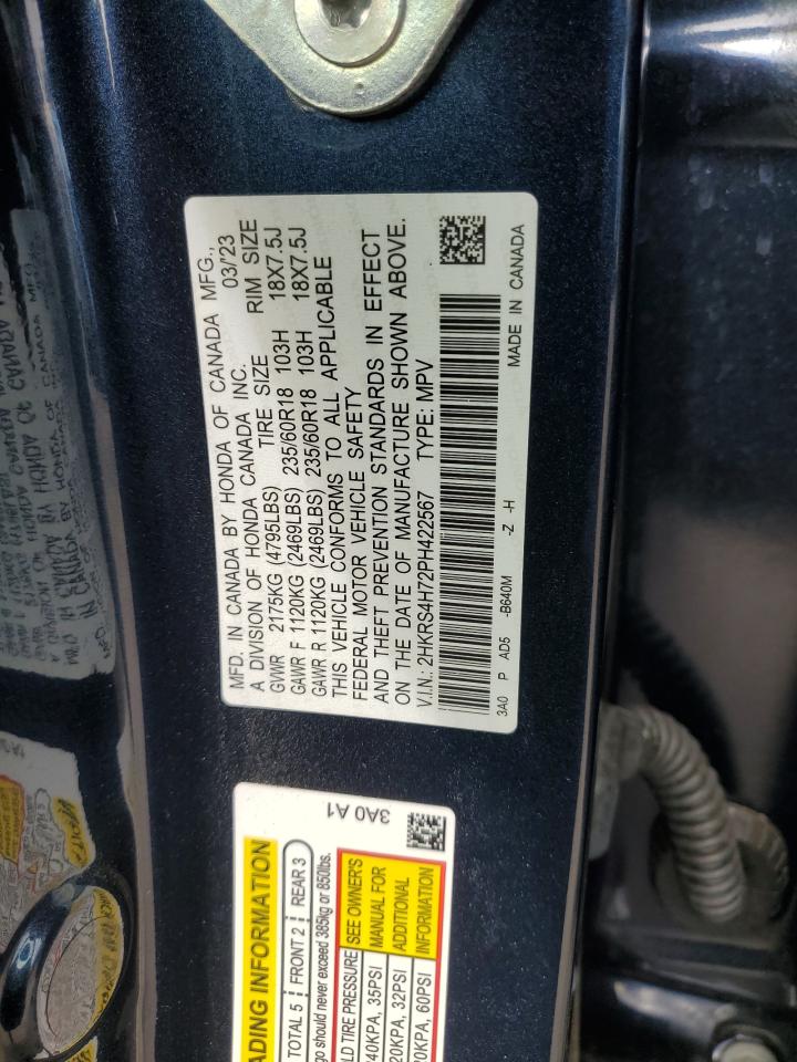 2023 Honda Cr-V Exl VIN: 2HKRS4H72PH422567 Lot: 71978525