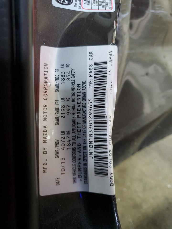 2016 Mazda 3 Grand Touring VIN: JM1BM1N33G1299655 Lot: 71784895