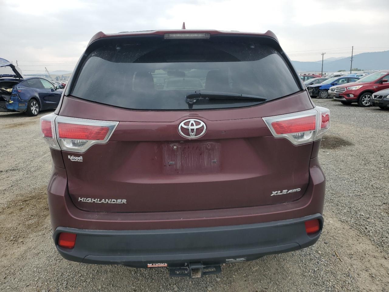 2016 Toyota Highlander Xle VIN: 5TDJKRFH0GS316781 Lot: 71192585
