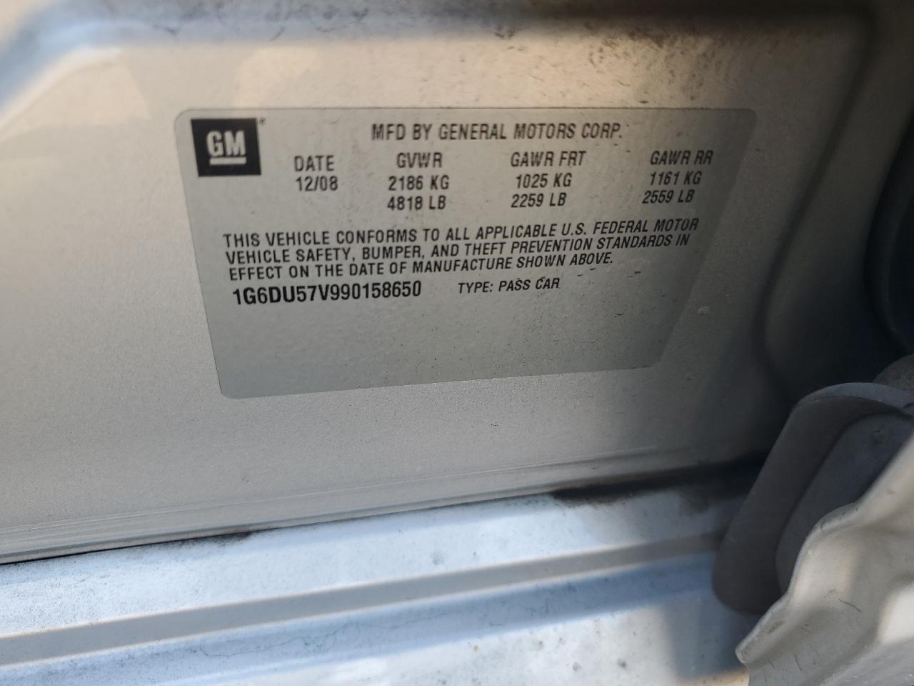 2009 Cadillac Cts Hi Feature V6 VIN: 1G6DU57V990158650 Lot: 71235435