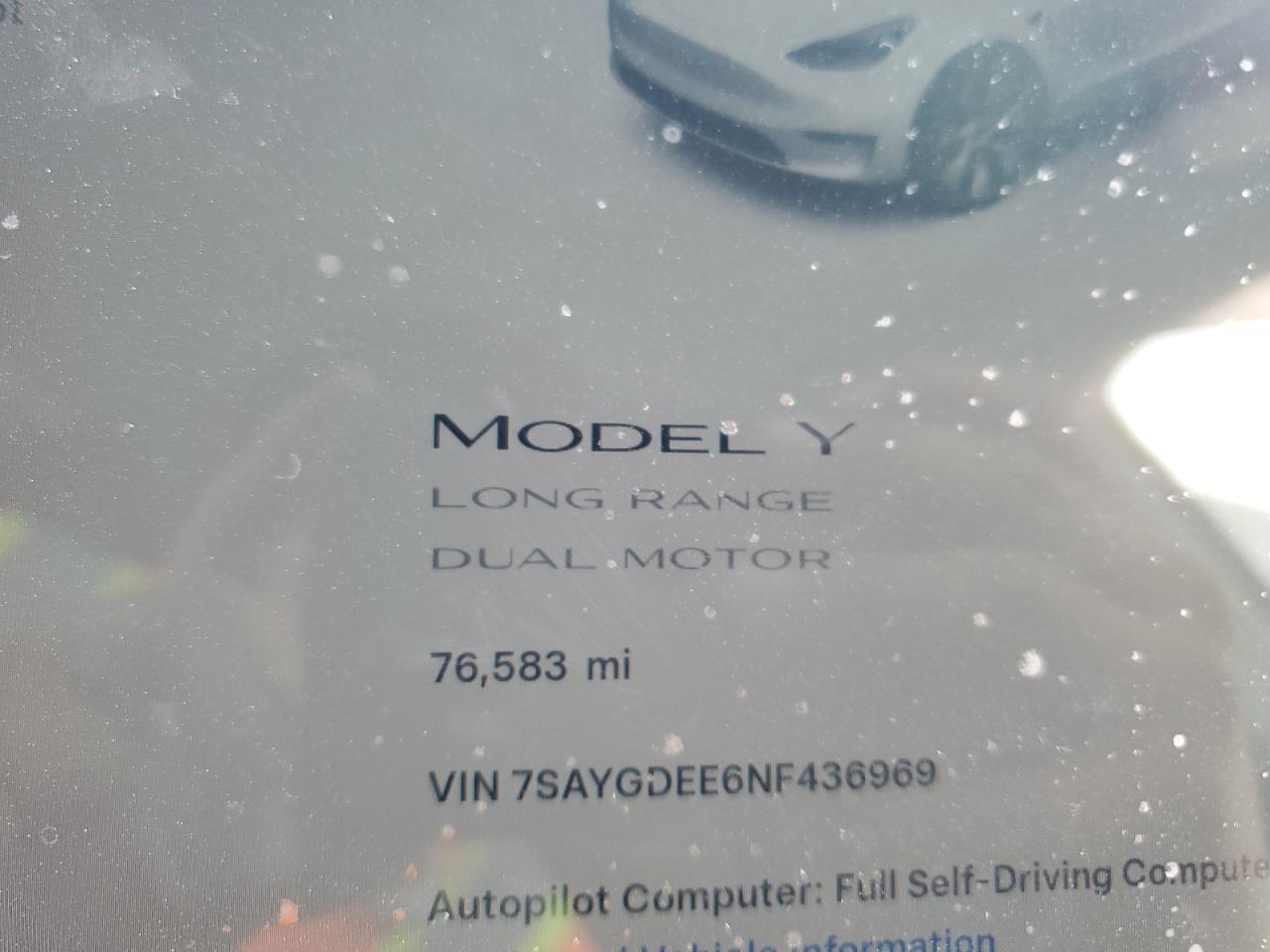 2022 Tesla Model Y VIN: 7SAYGDEE6NF436969 Lot: 71888745