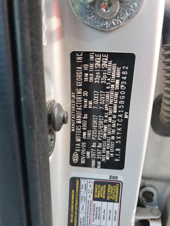 2011 Kia Sorento Base VIN: 5XYKTCA15BG003482 Lot: 81767655