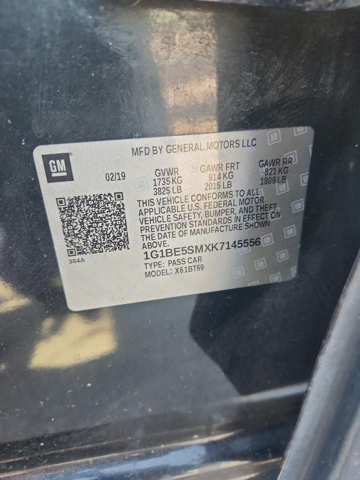 2019 Chevrolet Cruze Lt VIN: 1G1BE5SMXK7145556 Lot: 81440425