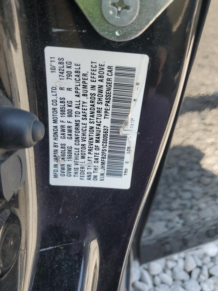 2012 Honda Civic Lx VIN: JHMFB2F51CS005637 Lot: 71724965