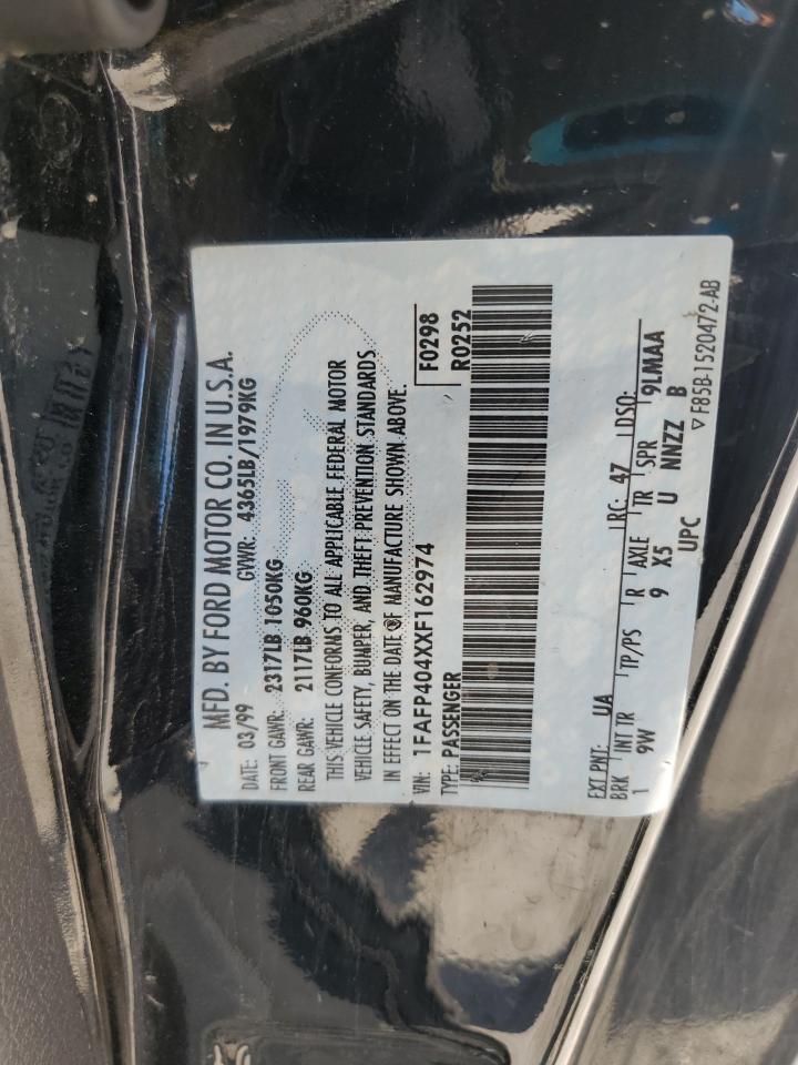 1999 Ford Mustang VIN: 1FAFP404XXF162974 Lot: 80943015