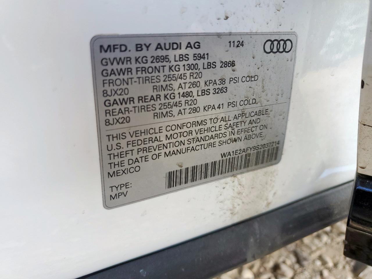 2025 Audi Q5 E Premium Plus 55 VIN: WA1E2AFY9S2037214 Lot: 81717575