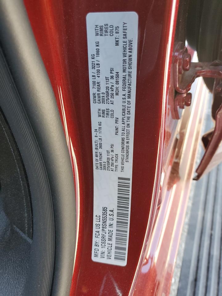 2025 Ram 1500 Laramie VIN: 1C6SRFJP8SN553585 Lot: 83877245