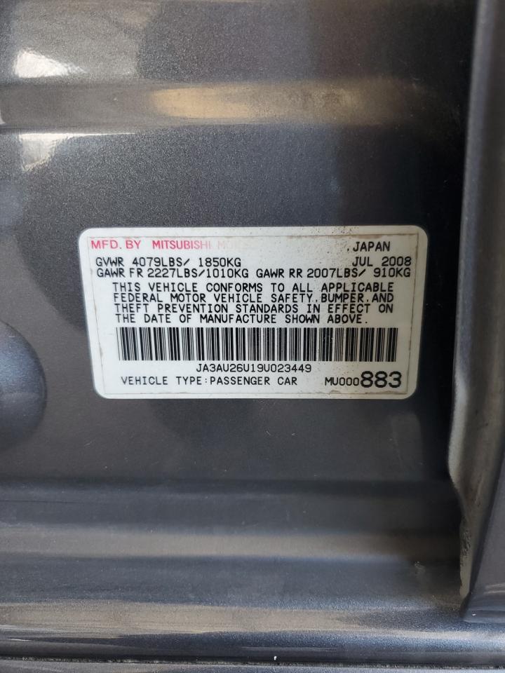 2009 Mitsubishi Lancer Es/Es Sport VIN: JA3AU26U19U023449 Lot: 82111555