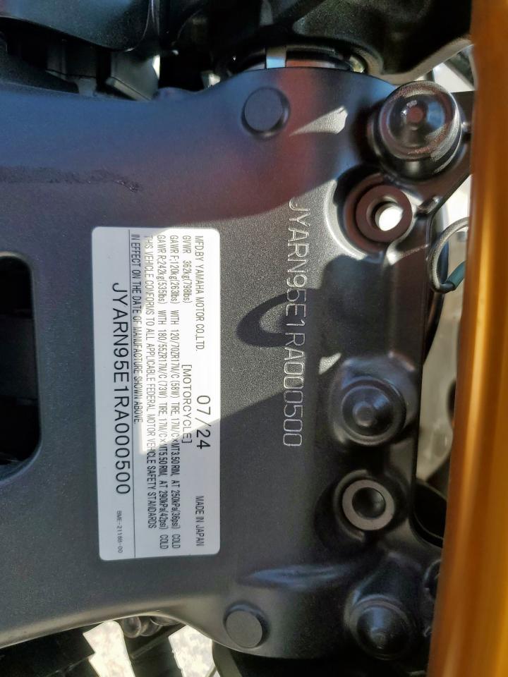 2024 Yamaha Mt09 Sp VIN: JYARN95E1RA000500 Lot: 71237995
