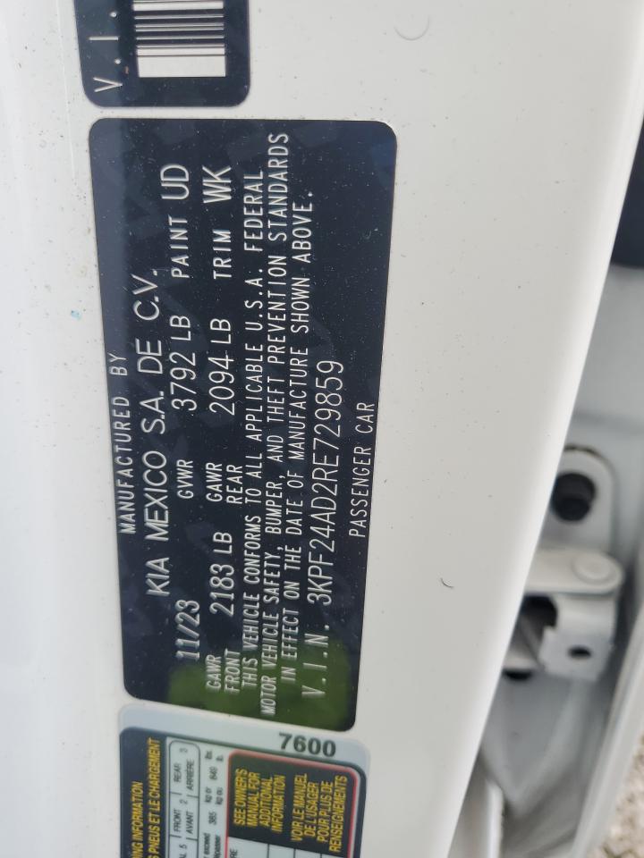 2024 Kia Forte Lx VIN: 3KPF24AD2RE729859 Lot: 84374515
