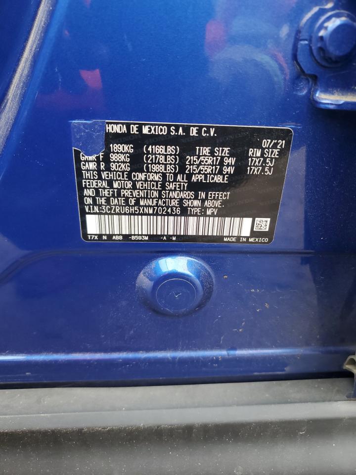 2022 Honda Hr-V Ex VIN: 3CZRU6H5XNM702436 Lot: 84616095