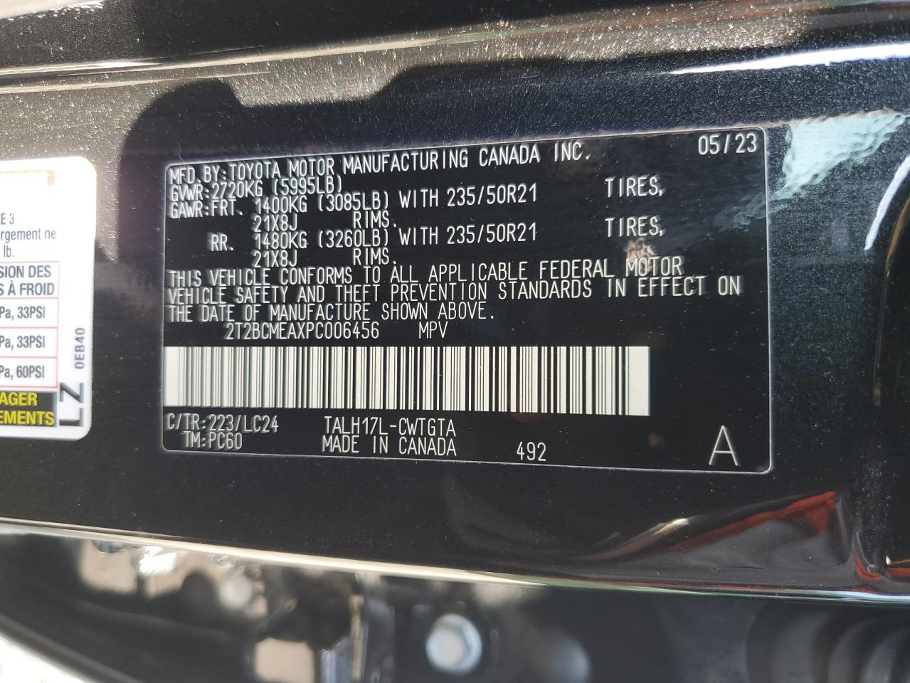 2023 Lexus Rx 500H F Sport VIN: 2T2BCMEAXPC006456 Lot: 71784255