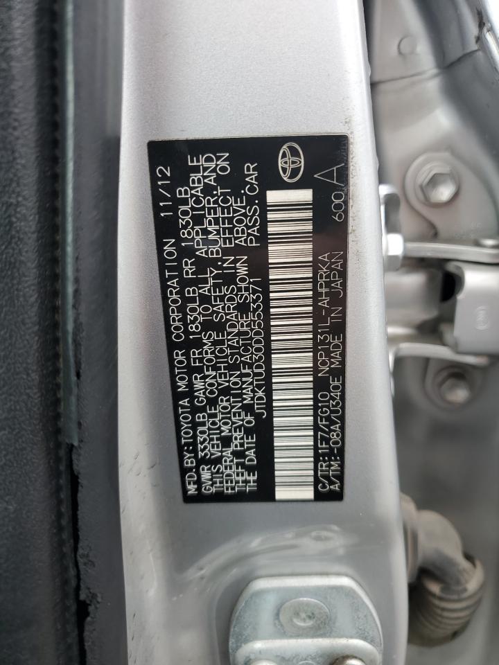 2013 Toyota Yaris VIN: JTDKTUD30DD553371 Lot: 69011575
