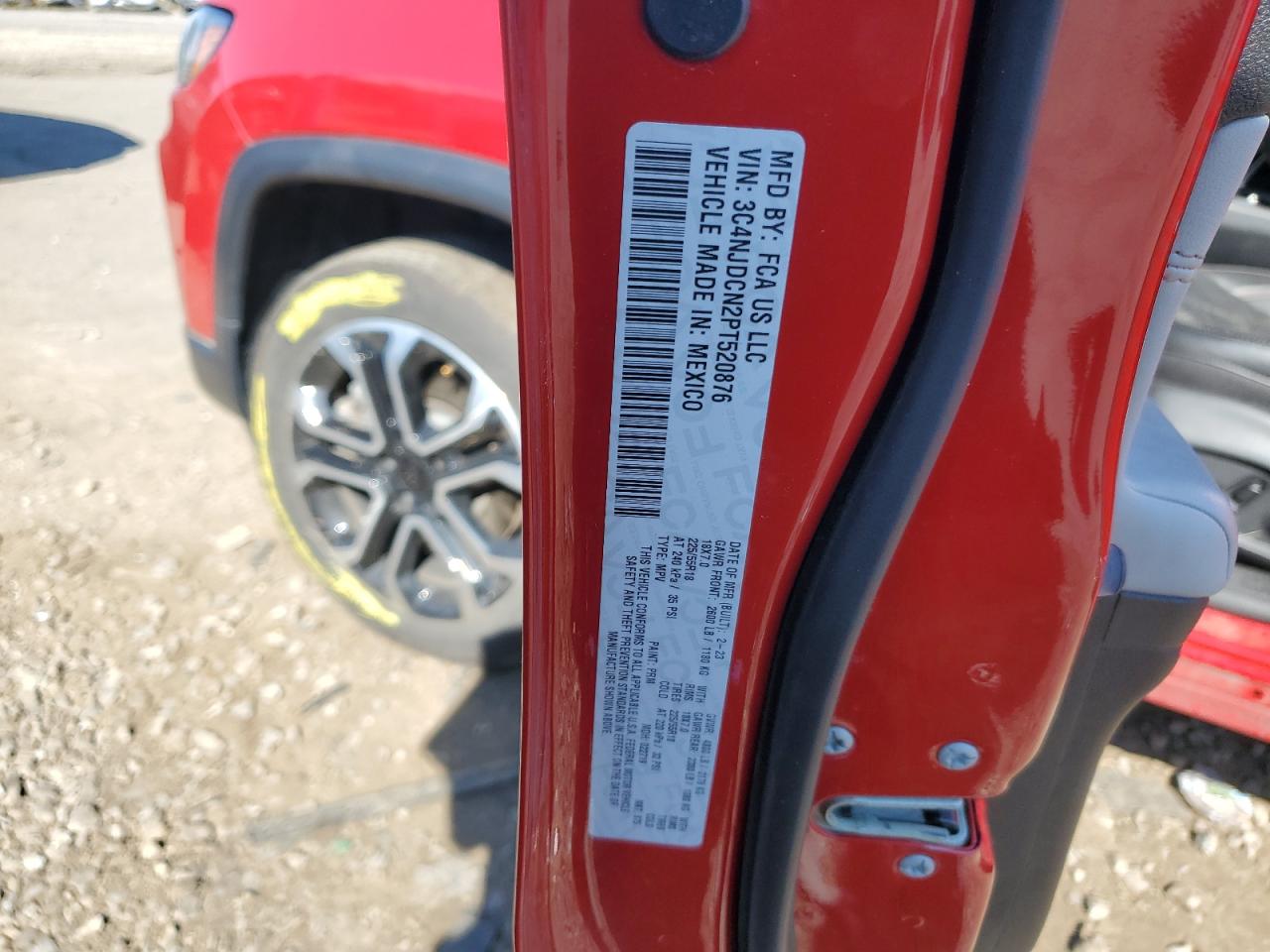 2023 Jeep Compass Limited VIN: 3C4NJDCN2PT520876 Lot: 70994265