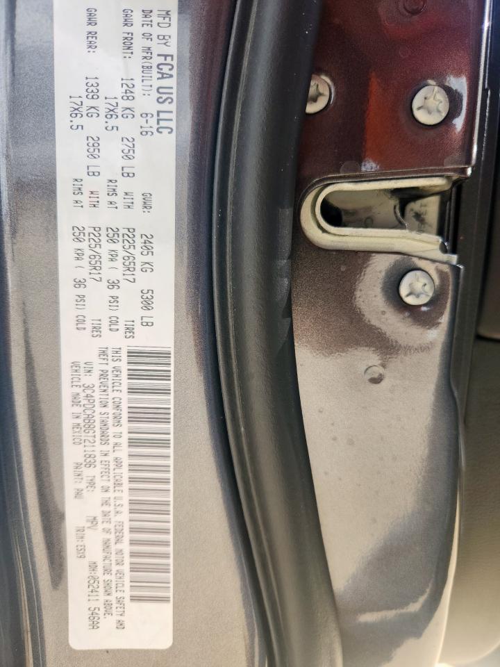 2016 Dodge Journey Se VIN: 3C4PDCAB8GT211836 Lot: 81670255