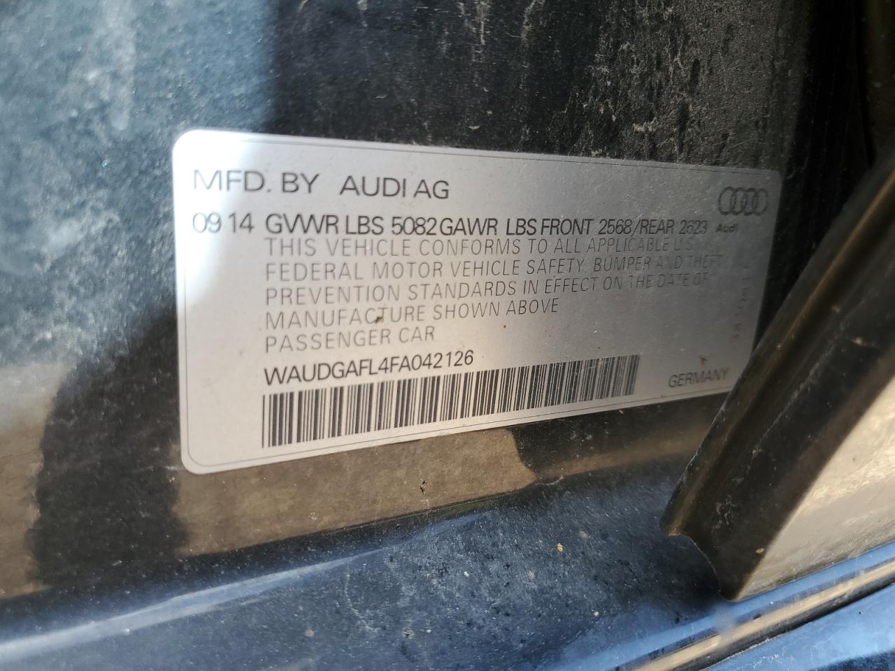 2015 Audi S4 Premium Plus VIN: WAUDGAFL4FA042126 Lot: 80665635