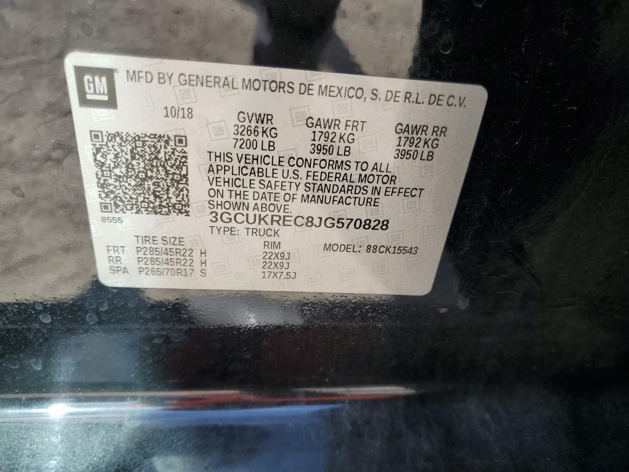 2018 Chevrolet Silverado K1500 Lt VIN: 3GCUKREC8JG570828 Lot: 81651745